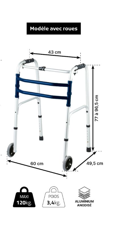 הליכון מתקפל עם 2 גלגלים – תמונה 2