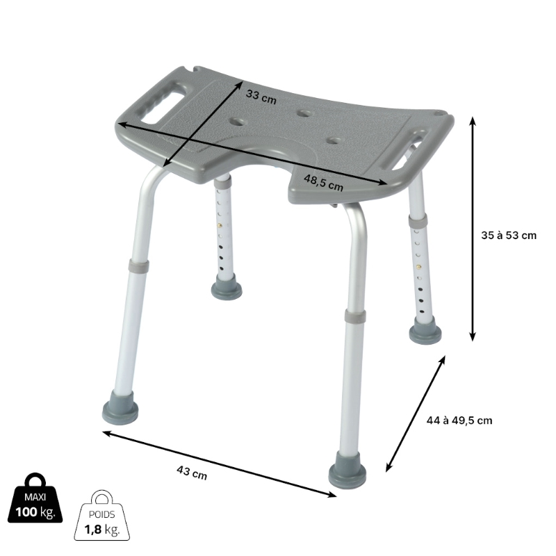 Bora שרפרף רחצה טלסקופי אלומיניום – תמונה 5